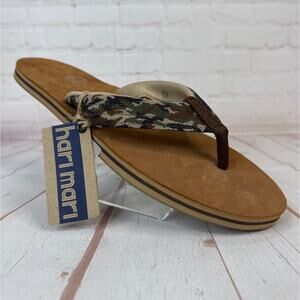 Hari Mari Scouts Woodland Brown Camo Flip Flops Sandals Mens Size 13